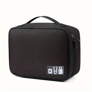 Three Layer Digital Storage Bag Multi-Functional Cable Storage Box Portable Waterproof Travel Case for Data Mobile Power Bank