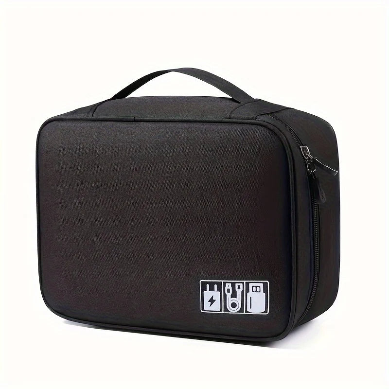 Three Layer Digital Storage Bag Multi-Functional Cable Storage Box Portable Waterproof Travel Case for Data Mobile Power Bank