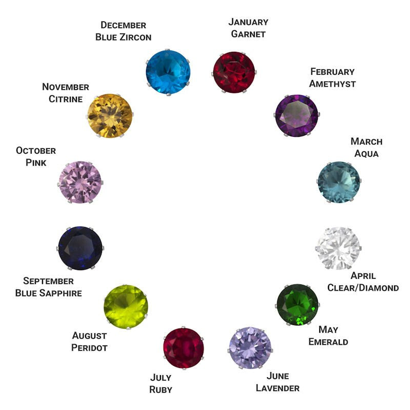 925 Sterling Silver 2-8Mm round Birthstone Colour CZ Cubic Zirconia Stud Earrings + Black Velveteen Gift Bag *Free UK Delivery*