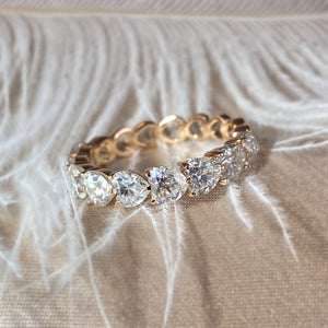 18K Gold Heart Lab Grown Diamond Eternity Band: Anniversary Ring