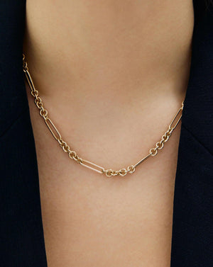 Elegant Mixed Link Chain Necklace for Effortless Style.