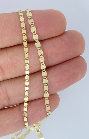 Solid 14K Gold Mirror Chain, 14K Gold Mirror Chain, Strong Dainty Stackable Layering Choker Gold Chain HIGH QUALITY, Ladies Gold Chain