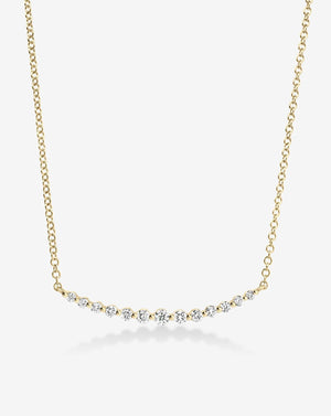 Exquisite Graduated Single Prong Diamond Necklace for Timeless Elegance.