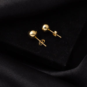 14K Solid Gold Ball Stud Earrings, Yellow Gold Ball Earrings 8Mm, Gold round Ball Stud Sleeper Earrings, Classic Jewelry