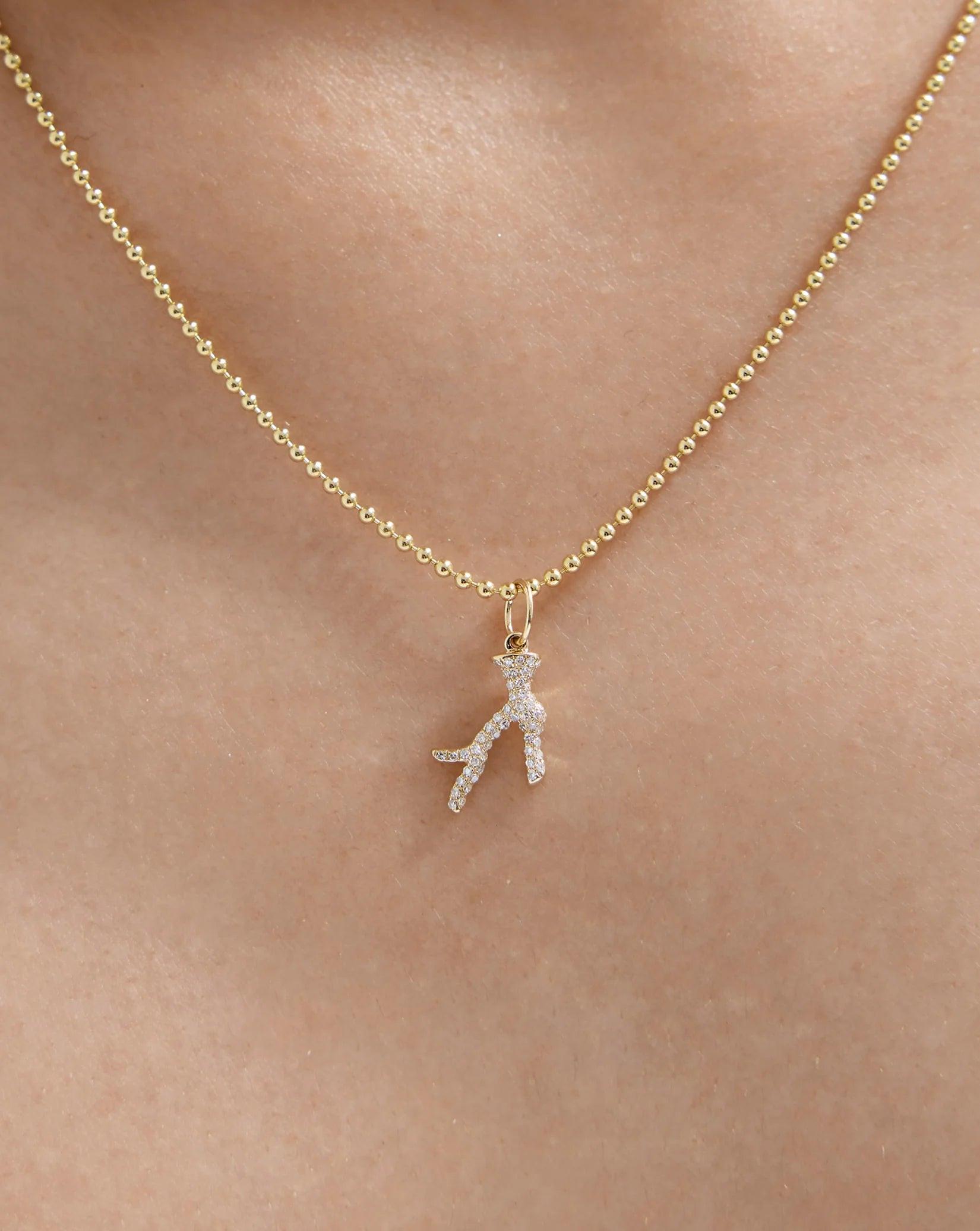 Stunning Diamond Coral Charm - Elevate Your Jewelry Collection!.