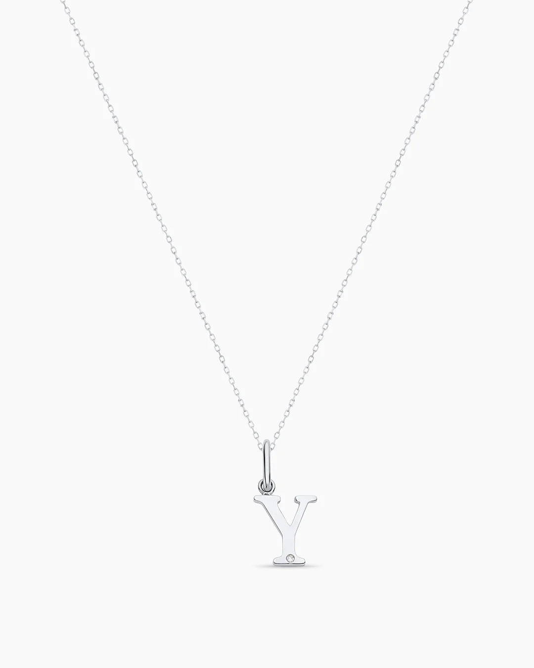 Diamond Vintage Alphabet Charm Necklace