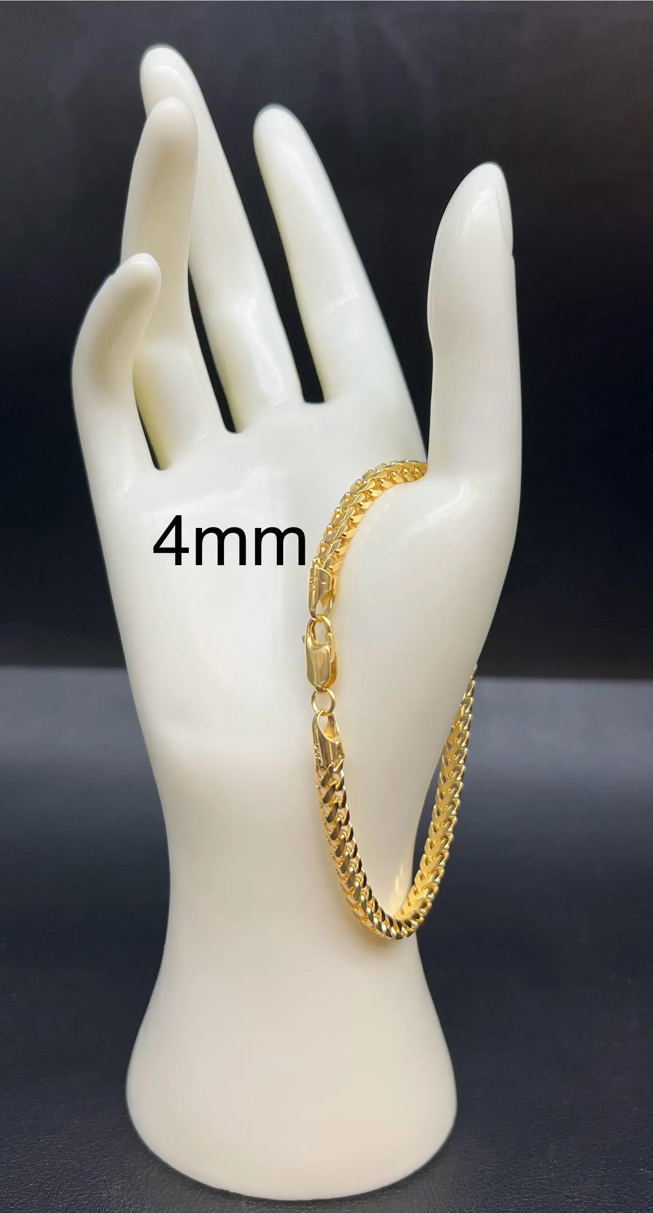 10K SOLID Gold Franco Chain Bracelet, 10K Gold Bracelet,Women Men,2Mm 2.8Mm 10K Gold Chain,Heavy Real Gold 10K Bracelet, Men and Women