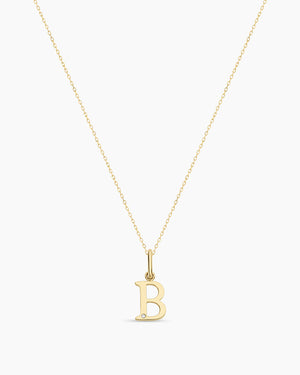 Diamond Vintage Alphabet Charm Necklace