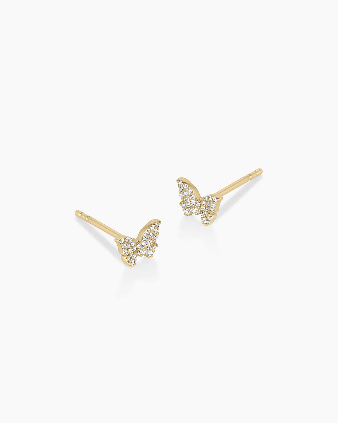 14K Diamond Butterfly Studs