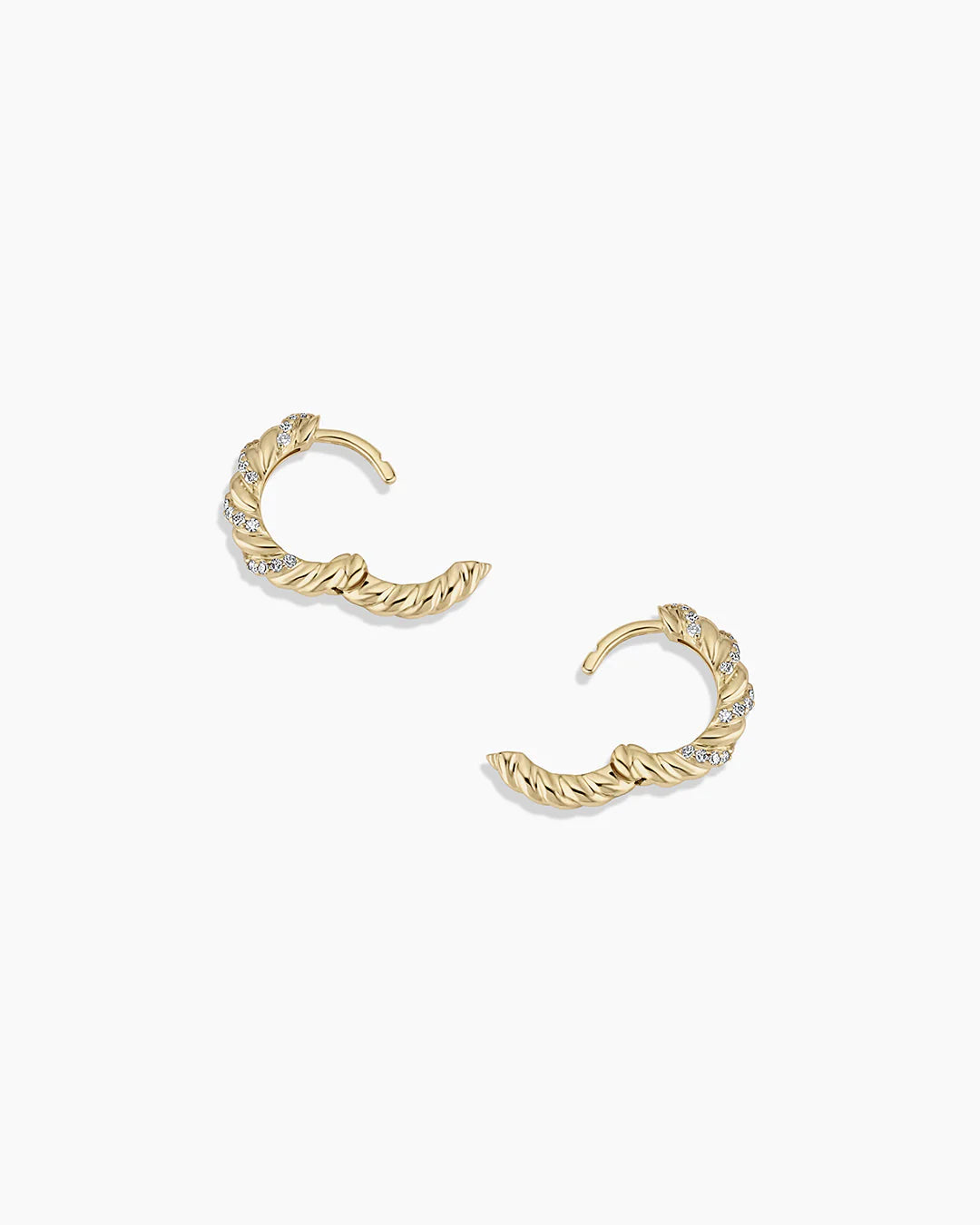 14K Diamond Crew Huggies