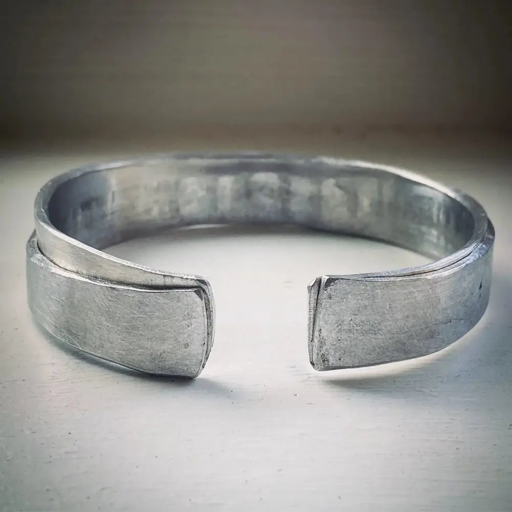 10 Year Anniversary Hand Stamped Aluminium Tally Mark Cuff Bracelet Gift.