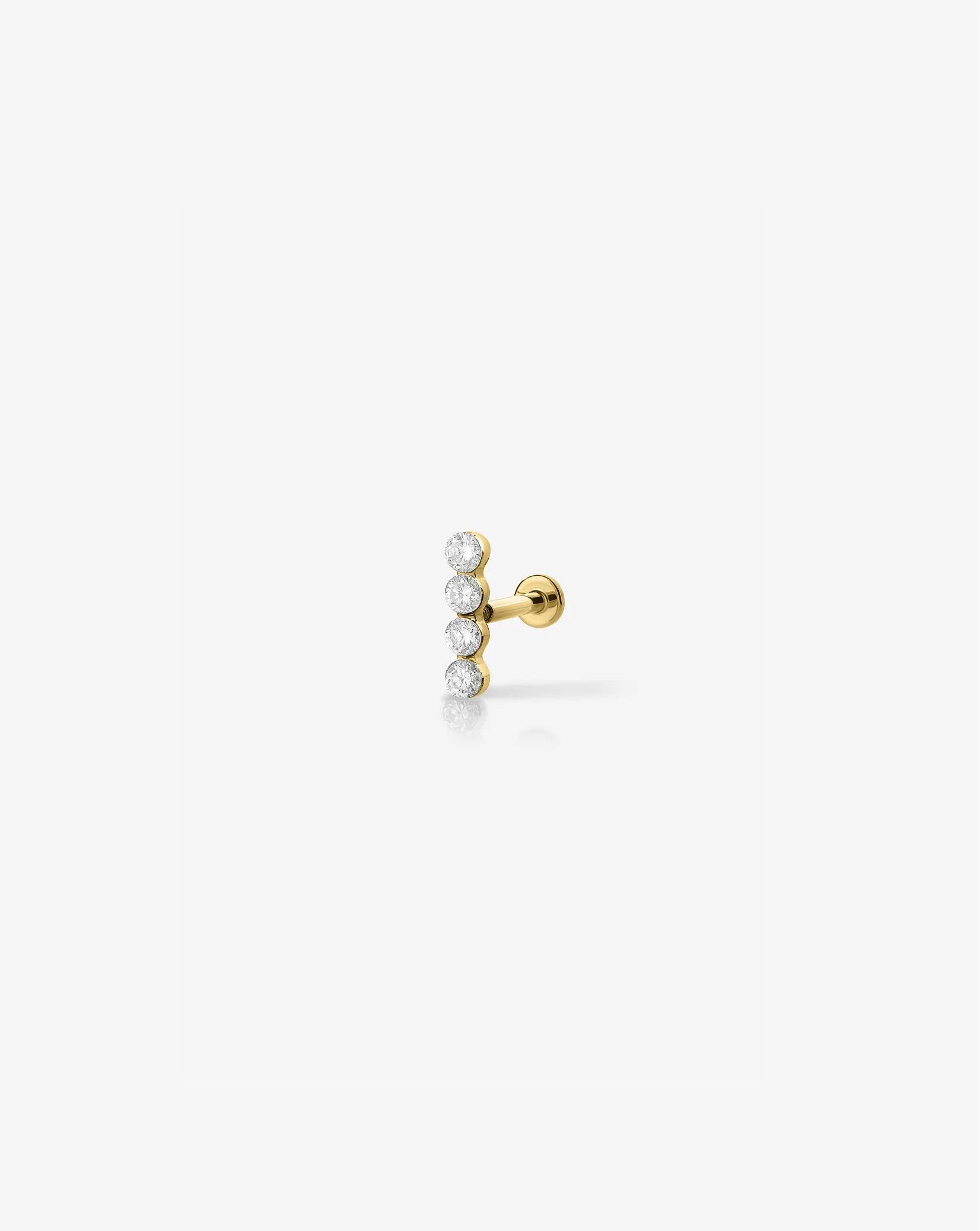 Exquisite Lab Diamond Row Flatback Earrings - Timeless Elegance!.