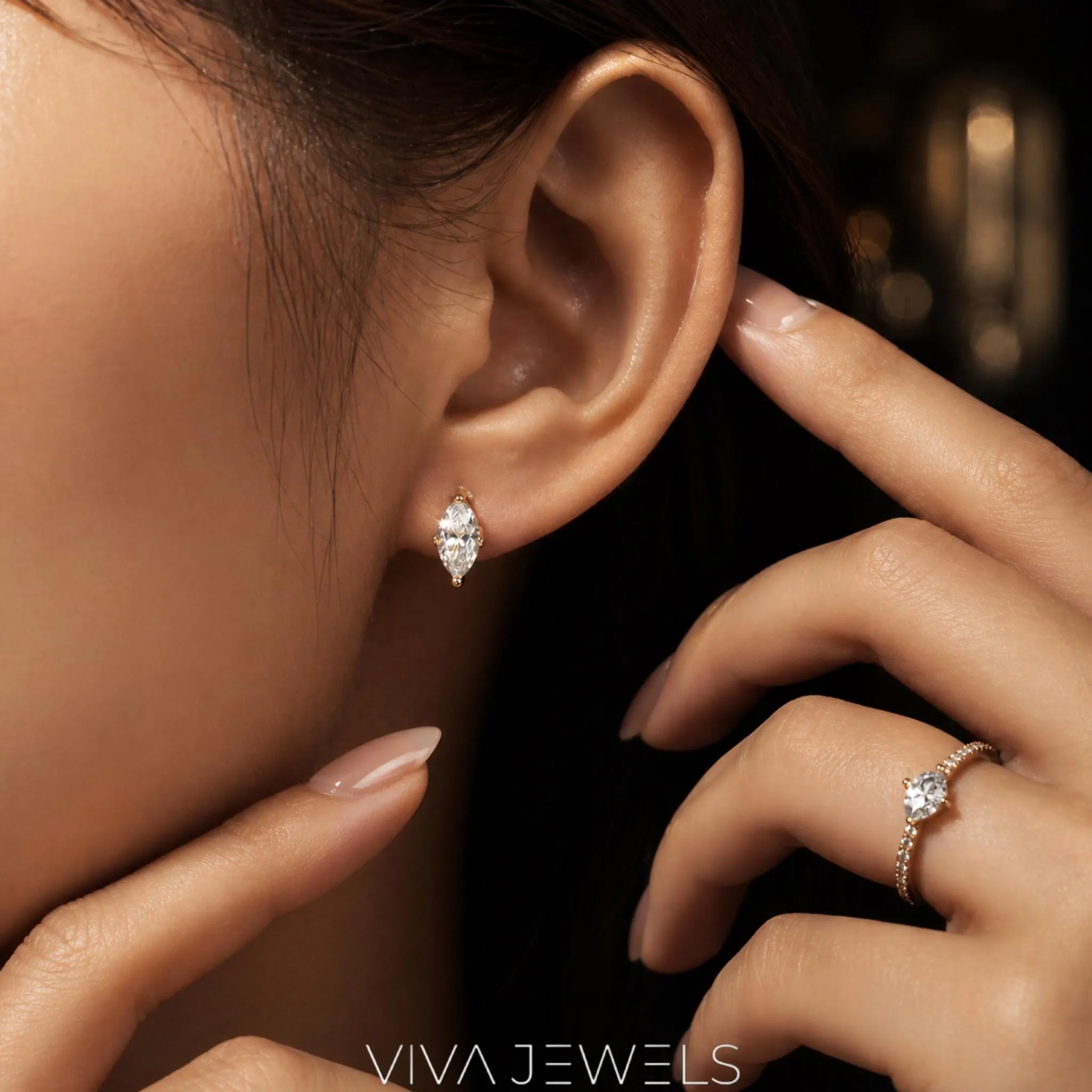 Lab Created Diamond Marquise Cut Earrings (1–2Ct) S925 Sterling Silver White Gold Plated
