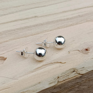 Sterling Silver 8Mm Ball Stud Earrings
