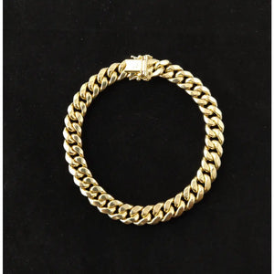 10K Real Gold Miami Cuban Chain Bracelet , 10K Yellow Gold 3-11.5 Mm Men and Women,10K Gold Chain,10K Real Gold Miami Cuban Bracelet