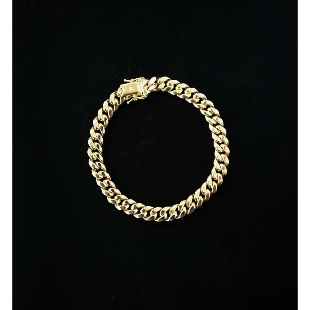 10K Real Gold Miami Cuban Chain Bracelet , 10K Yellow Gold 3-11.5 Mm Men and Women,10K Gold Chain,10K Real Gold Miami Cuban Bracelet