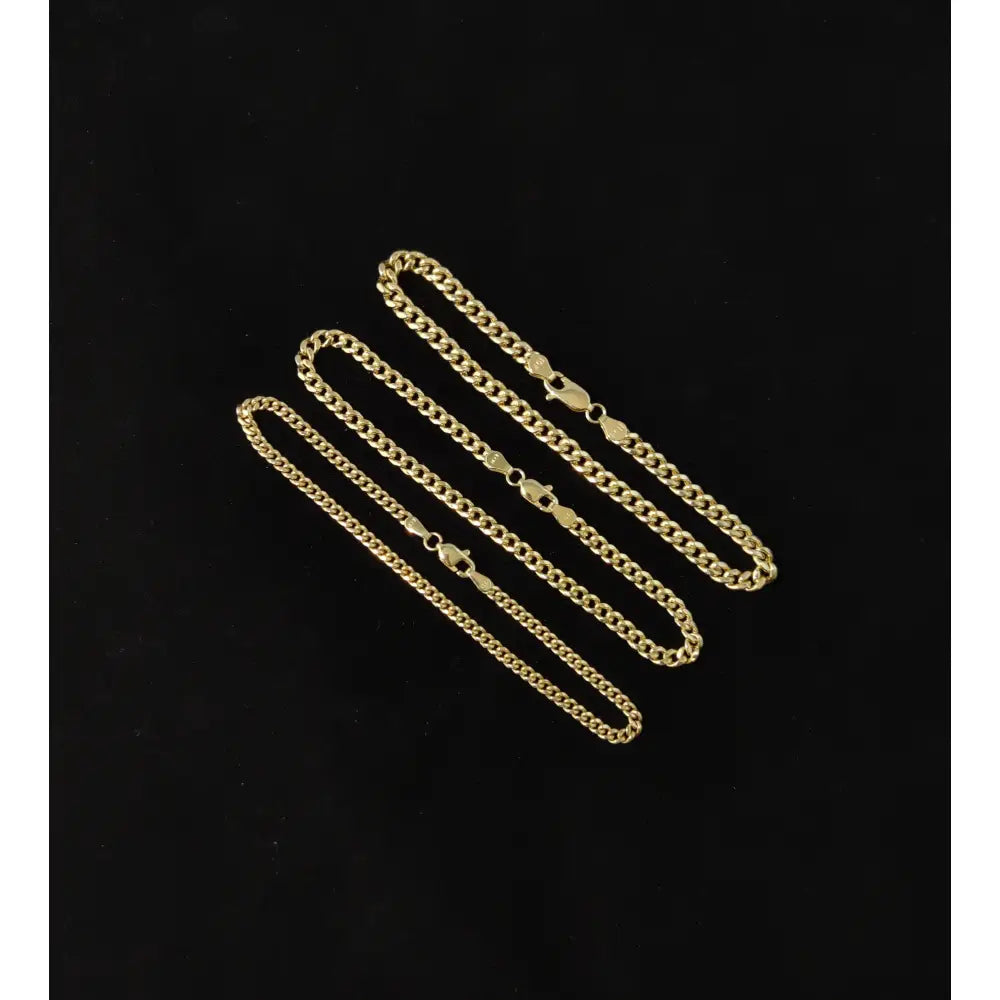 10K Real Gold Miami Cuban Chain Bracelet , 10K Yellow Gold 3-11.5 Mm Men and Women,10K Gold Chain,10K Real Gold Miami Cuban Bracelet