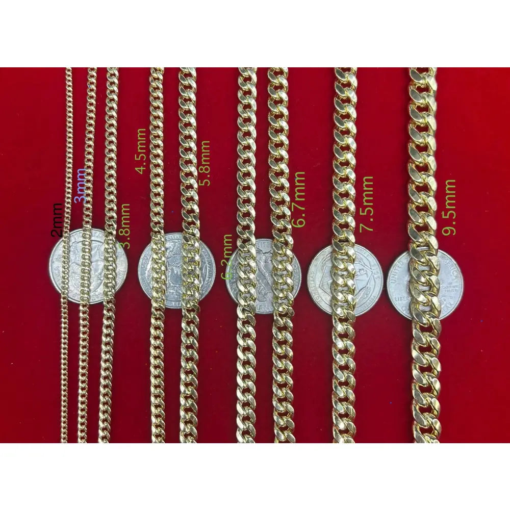 10K Real Gold Miami Cuban Chain Bracelet , 10K Yellow Gold 3-11.5 Mm Men and Women,10K Gold Chain,10K Real Gold Miami Cuban Bracelet
