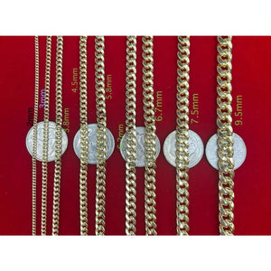 10K Real Gold Miami Cuban Chain Bracelet , 10K Yellow Gold 3-11.5 Mm Men and Women,10K Gold Chain,10K Real Gold Miami Cuban Bracelet