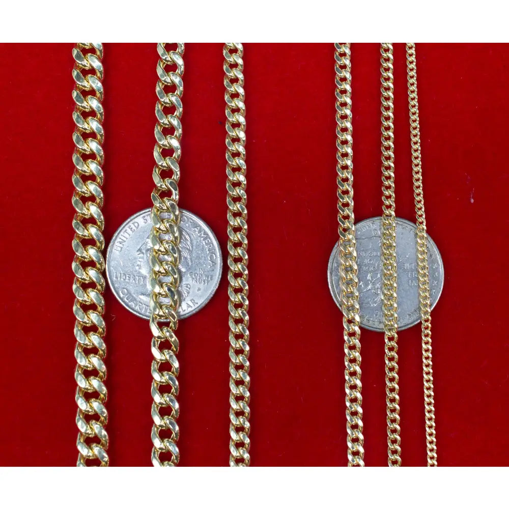 10K Real Gold Miami Cuban Link Chain Necklace and Bracelet,10K Gold Miami Cuban 2Mm - 6.8Mm, 10K Gold Chain, Real Gold Men and Women Chain