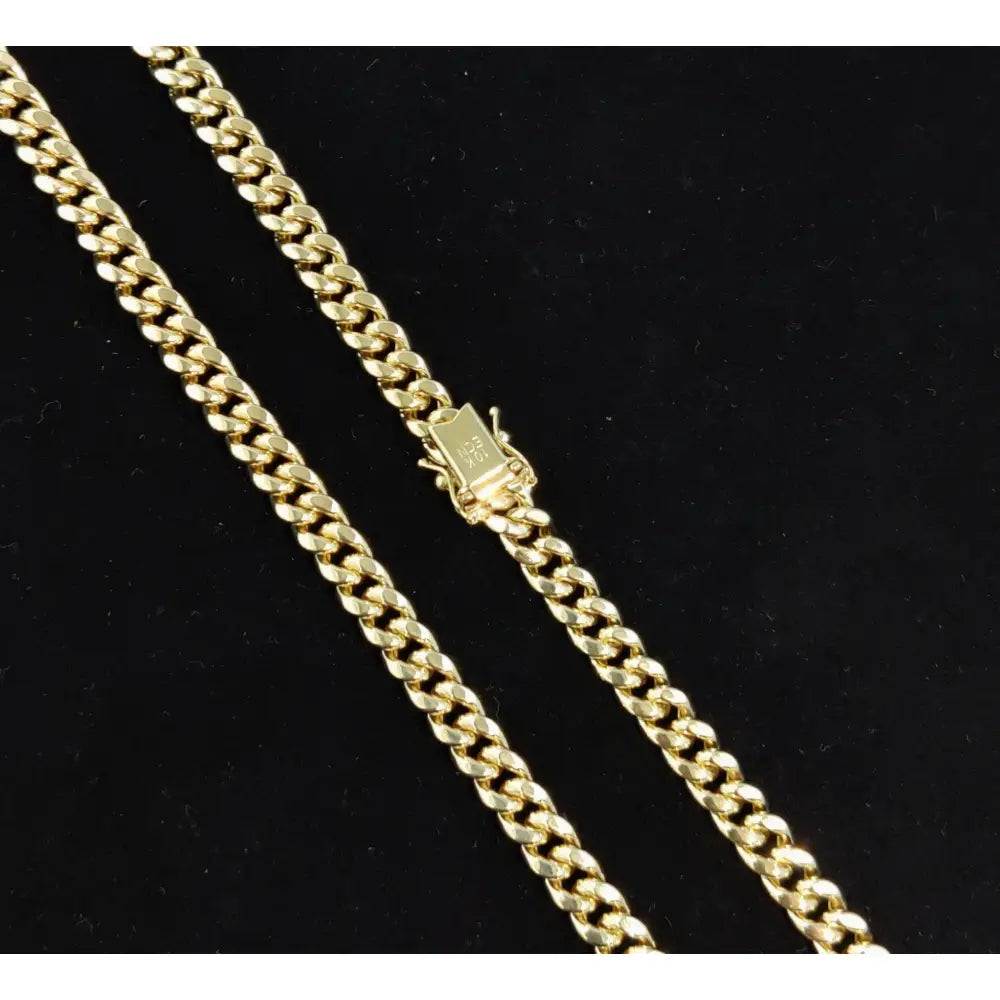 10K Real Gold Miami Cuban Link Chain Necklace and Bracelet,10K Gold Miami Cuban 2Mm - 6.8Mm, 10K Gold Chain, Real Gold Men and Women Chain