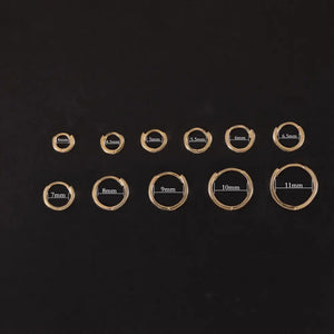 10K Solid Gold 4.0Mm 4.5Mm 5.0Mm 5.5Mm 6.0Mm 6.5Mm 7.0Mm 8.0Mm 9.0Mm 10Mm 11Mm Hinged Hoop, Solid Gold Couch Cartilage Hoop, Gift for Her
