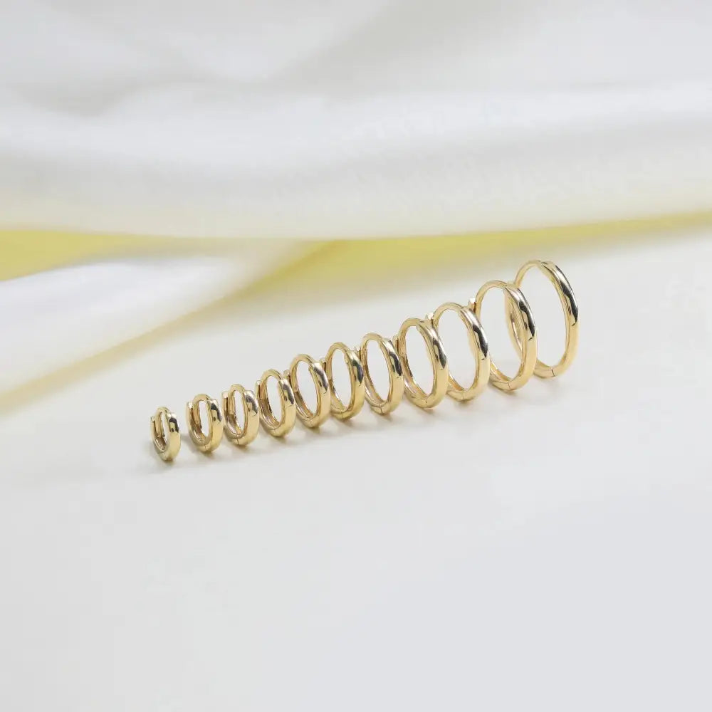 10K Solid Gold 4.0Mm 4.5Mm 5.0Mm 5.5Mm 6.0Mm 6.5Mm 7.0Mm 8.0Mm 9.0Mm 10Mm 11Mm Hinged Hoop, Solid Gold Couch Cartilage Hoop, Gift for Her