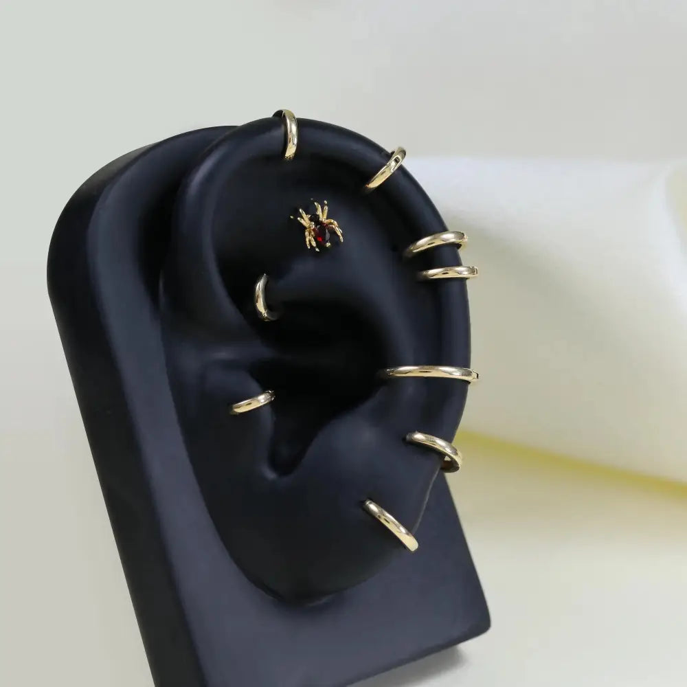10K Solid Gold 4.0Mm 4.5Mm 5.0Mm 5.5Mm 6.0Mm 6.5Mm 7.0Mm 8.0Mm 9.0Mm 10Mm 11Mm Hinged Hoop, Solid Gold Couch Cartilage Hoop, Gift for Her