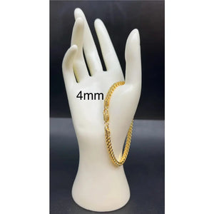 10K SOLID Gold Franco Chain Bracelet, 10K Gold Bracelet,Women Men,2Mm 2.8Mm 10K Gold Chain,Heavy Real Gold 10K Bracelet, Men and Women