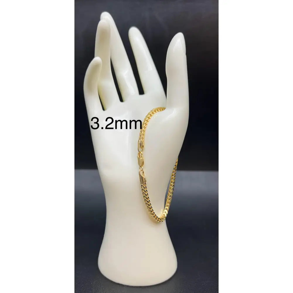 10K SOLID Gold Franco Chain Bracelet, 10K Gold Bracelet,Women Men,2Mm 2.8Mm 10K Gold Chain,Heavy Real Gold 10K Bracelet, Men and Women