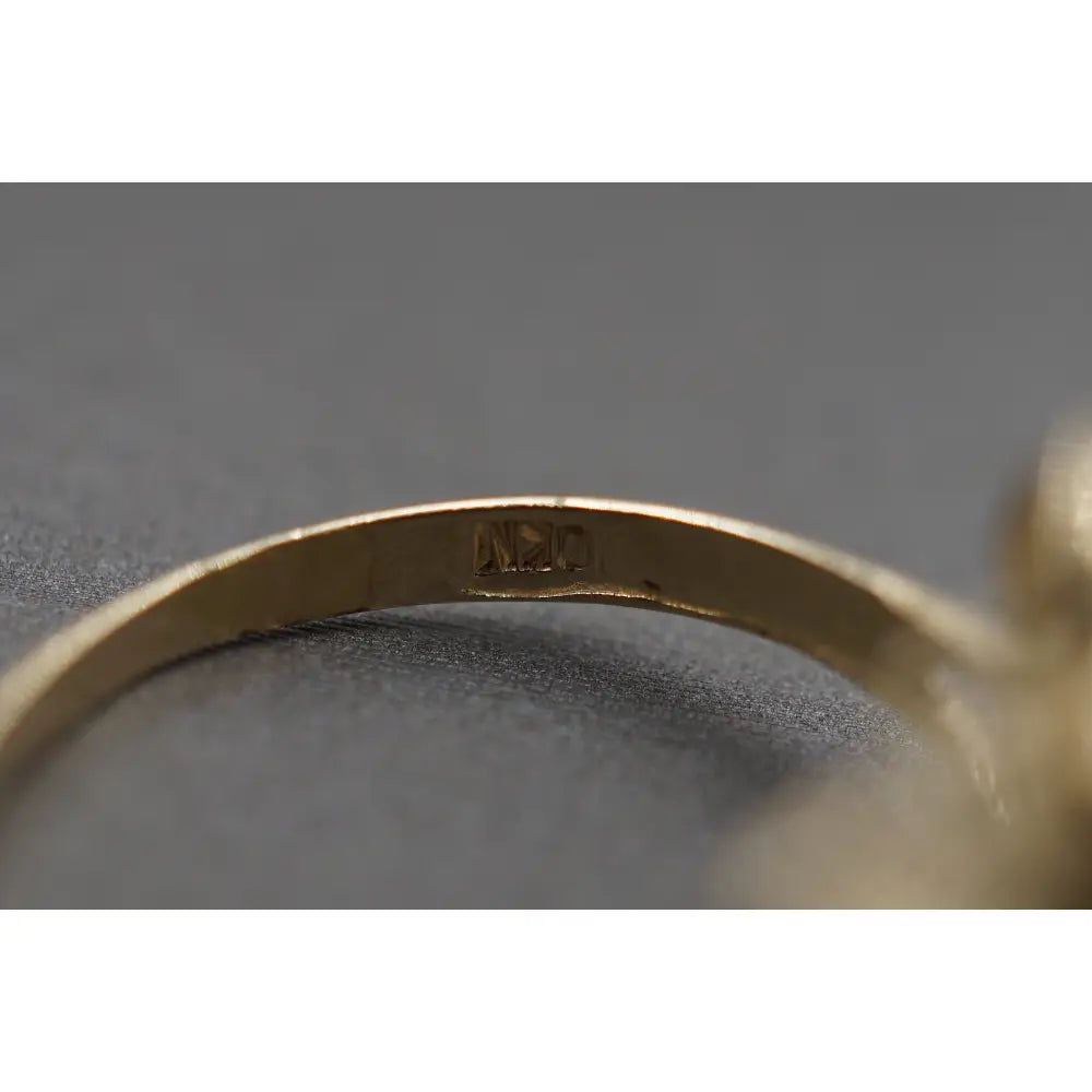 10K Solid Yellow Gold 0.45" Diamond Cut Butterfly Band Ring.