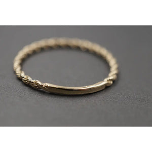 10K Solid Yellow Gold 1.6MM Dainty Rope Trim Band Ring.