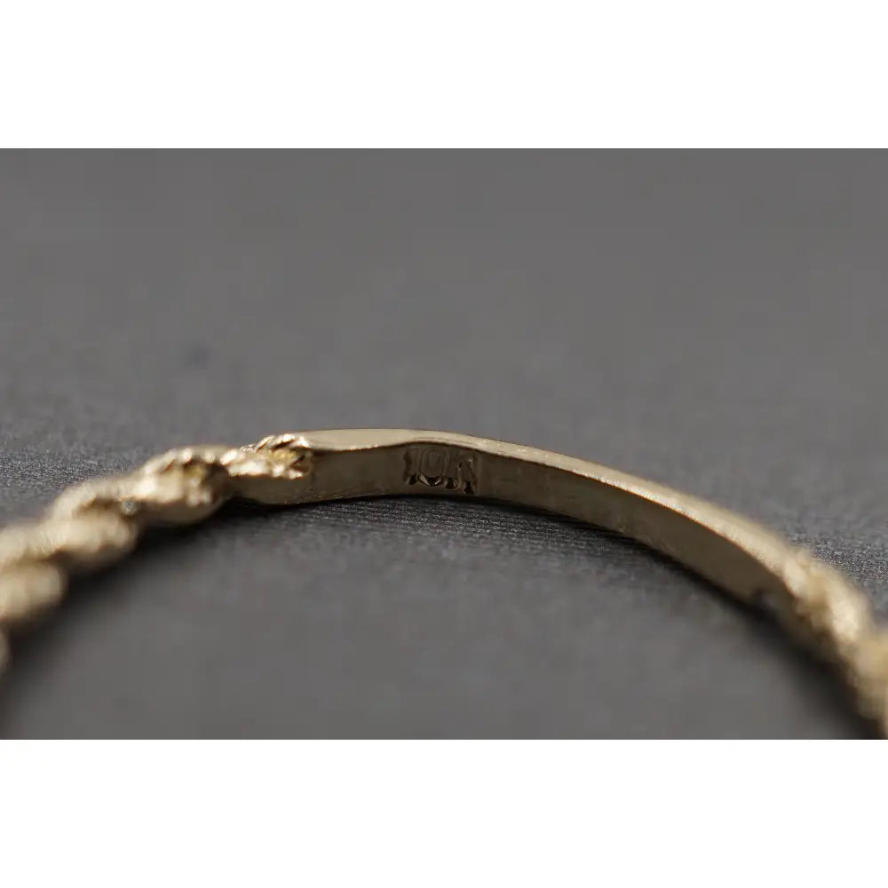 10K Solid Yellow Gold 1.6MM Dainty Rope Trim Band Ring.