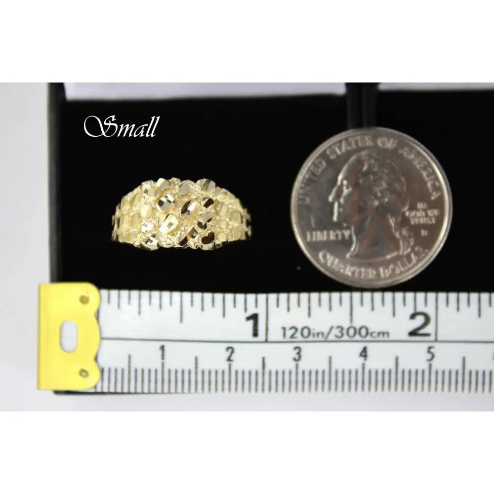 10K Solid Yellow Gold Nugget Style Ring