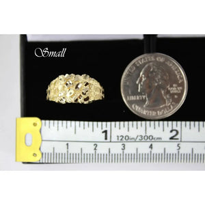 10K Solid Yellow Gold Nugget Style Ring