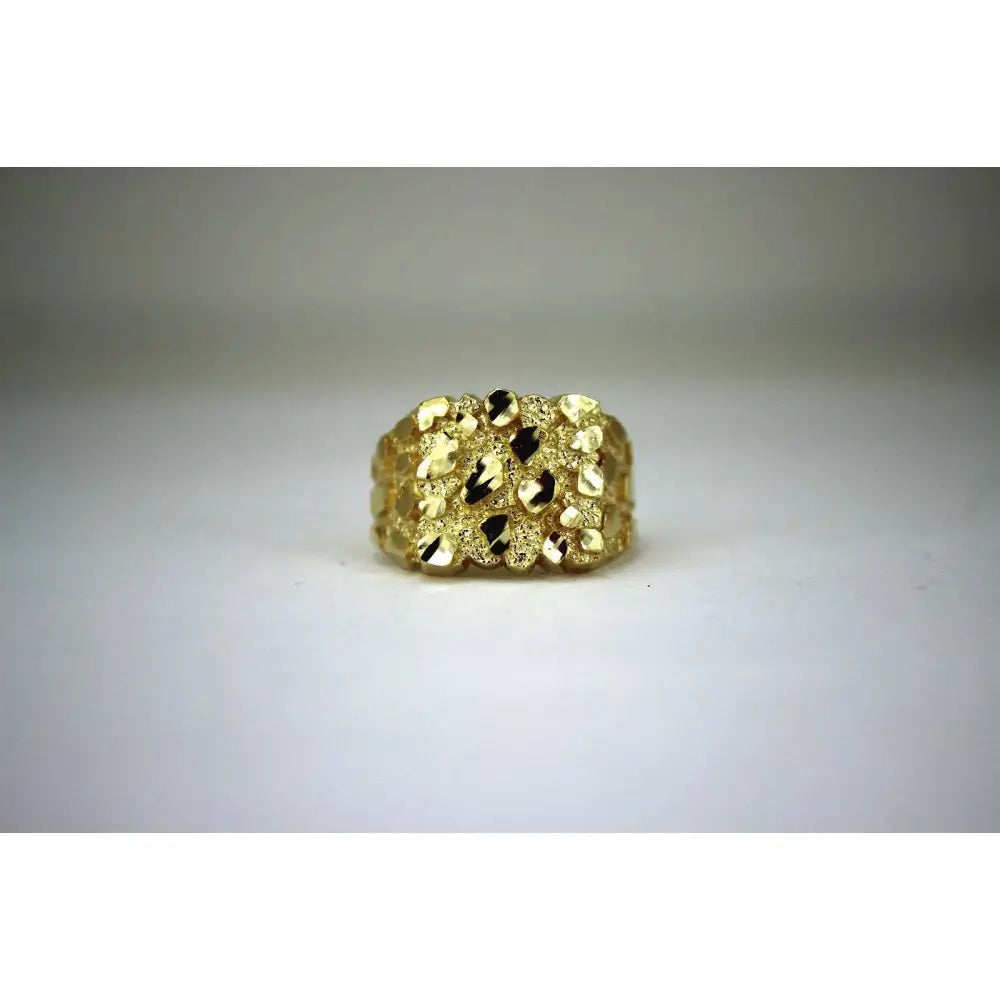 10K Solid Yellow Gold Nugget Style Ring