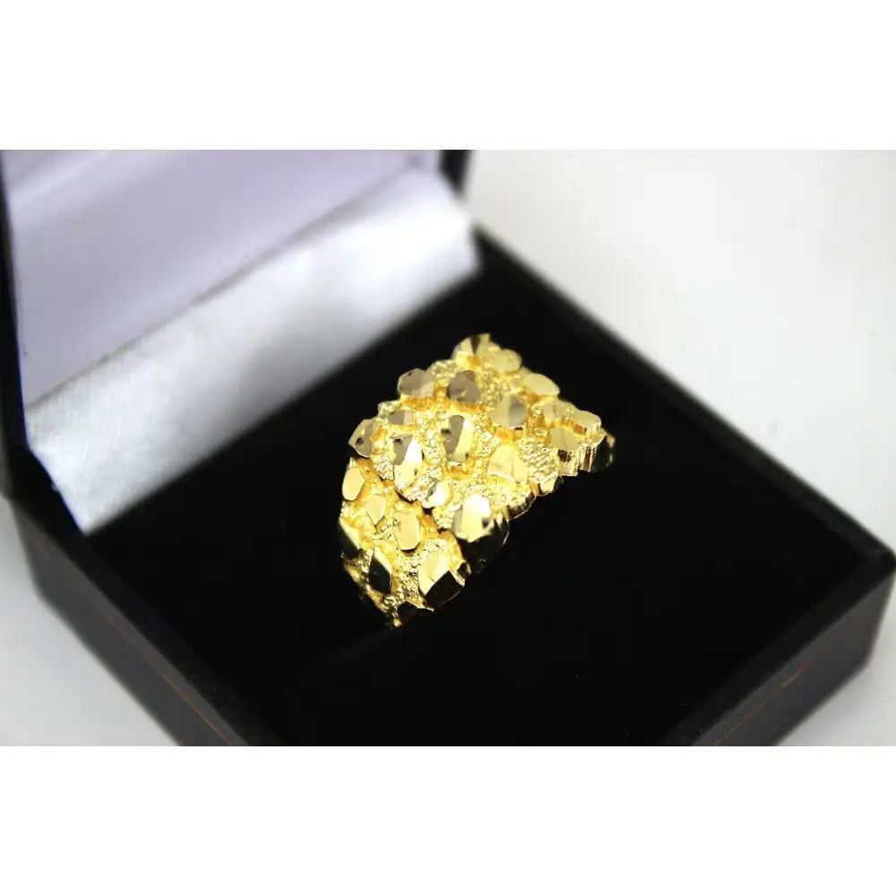 10K Solid Yellow Gold Nugget Style Ring