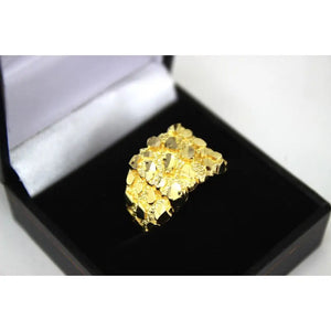 10K Solid Yellow Gold Nugget Style Ring
