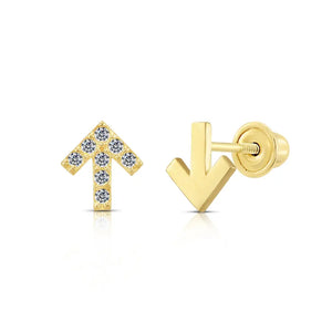 10K Yellow Gold Arrow Stud Earrings