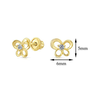 10K Yellow Gold Butterfly Stud Earrings