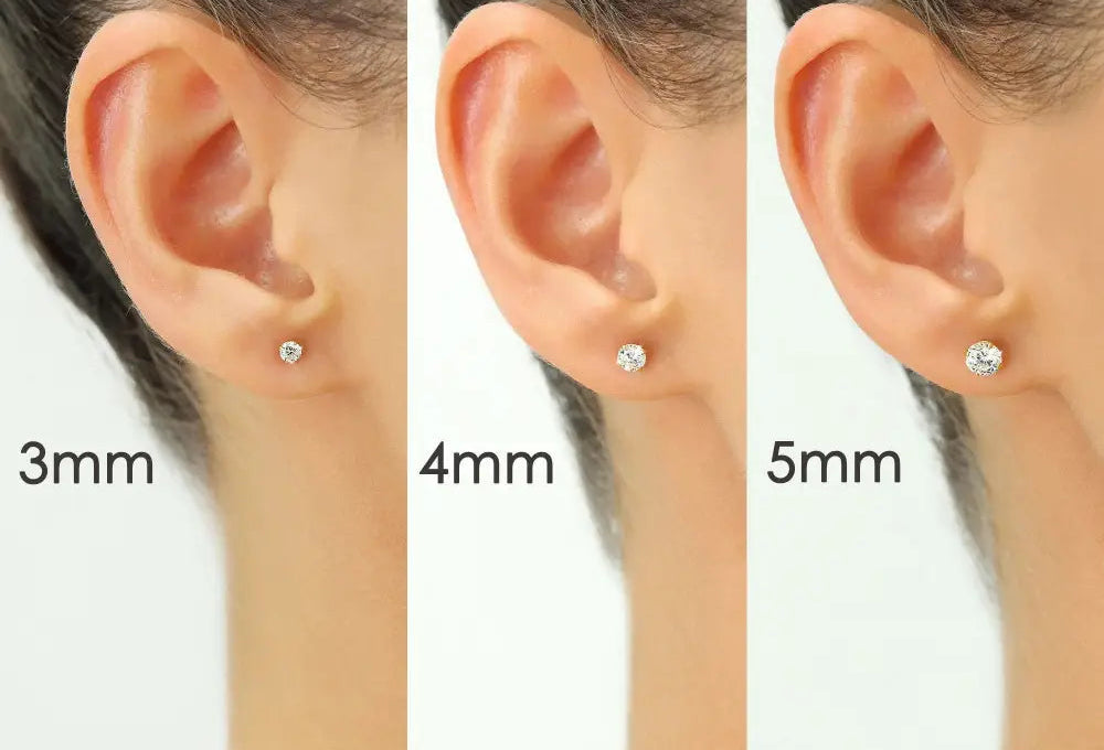 10K Yellow Gold Classic Solitaire Stud Earrings with Pushbacks
