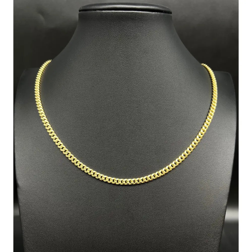10K Yellow Gold Miami Cuban Chain Necklace Bracelet 4.5Mm, Real Gold Cuban Link Chain for Men Women, Everyday Gold Jewelry, Miami Cuban