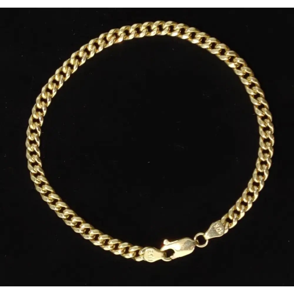10K Yellow Gold Miami Cuban Chain Necklace Bracelet 4.5Mm, Real Gold Cuban Link Chain for Men Women, Everyday Gold Jewelry, Miami Cuban