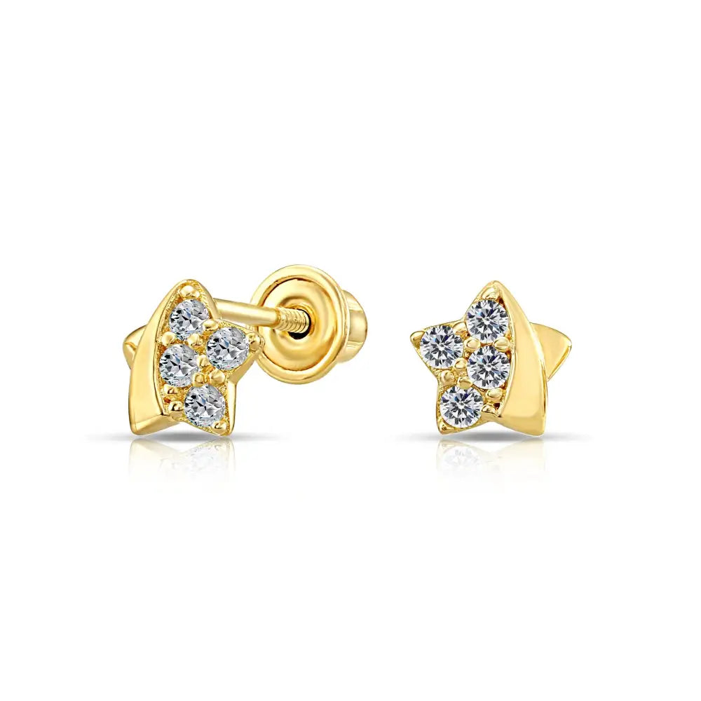 10K Yellow Gold Tiny Star Stud Earrings