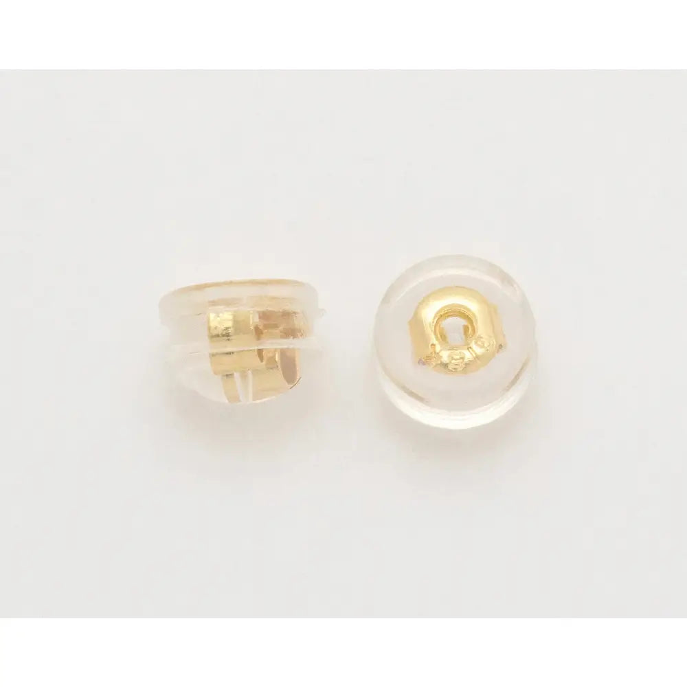 10PCS - Earring Backs Rubber, Gold Earring Backs for Studs, Basic Jewelry Supplies, Earring Stoppers, 14K Polished Gold- Plated [CB0176]