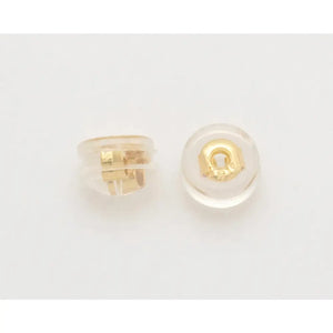 10PCS - Earring Backs Rubber, Gold Earring Backs for Studs, Basic Jewelry Supplies, Earring Stoppers, 14K Polished Gold- Plated [CB0176]