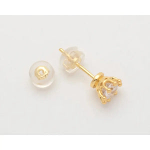 10PCS - Earring Backs Rubber, Gold Earring Backs for Studs, Basic Jewelry Supplies, Earring Stoppers, 14K Polished Gold- Plated [CB0176]