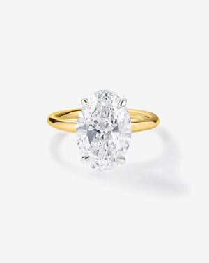 Stunning 3.85 Carat Oval Lab Diamond Cloud Solitaire Engagement Ring.