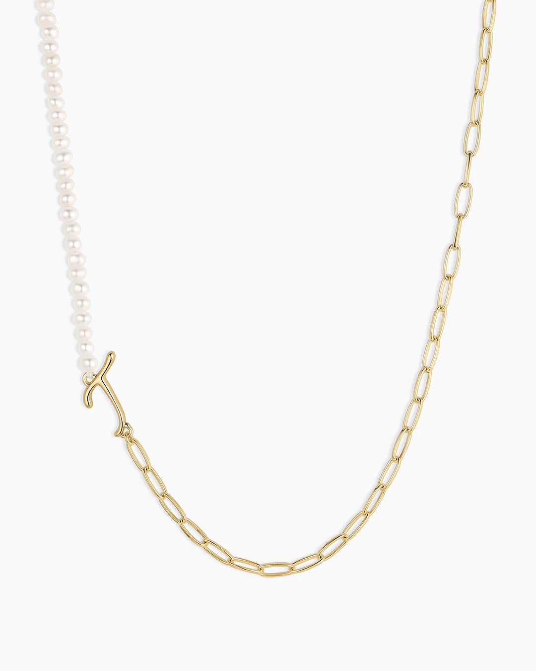 Lou Pearl Alphabet Necklace NikNenz™ Premium Gold & Diamonds