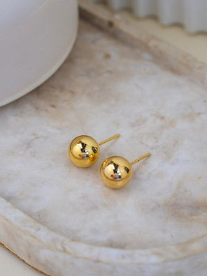 18K Gold Coated Ball Earrings